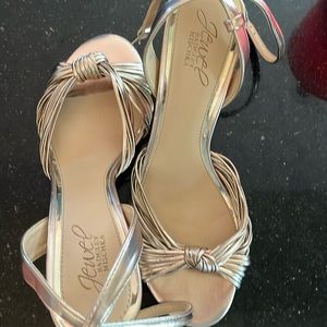 Jewel Badgley Mischka Christen Evening Sandals Rose Gold 7.5